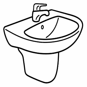 Basin with half Pedestal Set