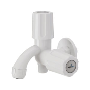 TWO IN ONE BIB COCK - NEPTUNE WHITE